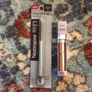 Neutrogena nourishing eyeliner and L’Oréal brilliant eyes liquid shadow